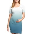 thumbnail image 1 of gakvbuo Maternity Dress For Photoshoot Womens Short Sleeve Breast-Feeding Maternity Nursing Dress Bodycon Pregnancy Scoop Neck Ruched Midi Fitted Dresses For Women 2239, 1 of 7
