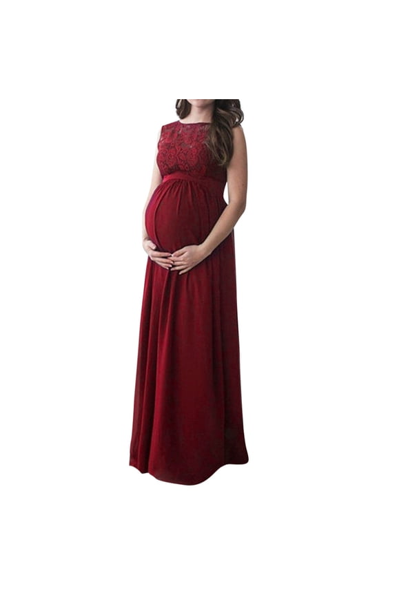 Maternity Dress For Women Plus Size Summer Baby Shower Pregnancy Dresses For Photoshoot Maternity Clothing Pregnant Women Lace Long Maxi Dress Gown Photography Props Clothes