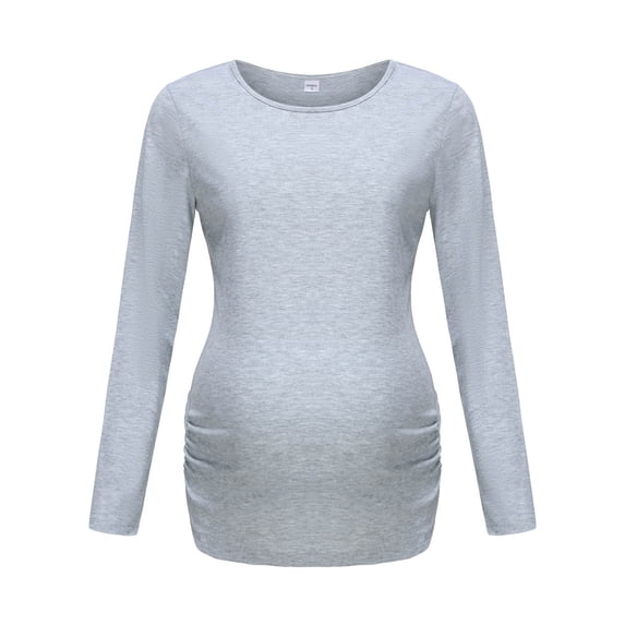 gakvbuo Maternity Shirts For Pregnant Women Plus Size Mama Shirt Pregnancy Announcement Shirts Long Sleeve Breast-Feeding Nursing Pregnancy Top
