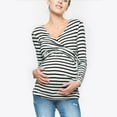 thumbnail image 1 of gakvbuo Maternity Shirts For Women Ladies Fashion Stripe Print Long Sleeve Maternity Breastfeeding Casual Clothe Top, 1 of 9