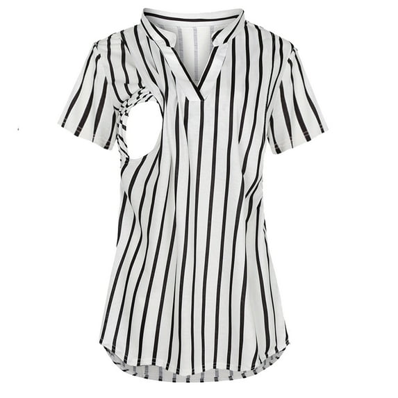 gakvbuo Maternity Shirts For Women Maternity Nursing Tops Short Sleeve Round Neck Breastfeeding Tunic Shirts