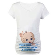 gakvbuo Maternity Shirts For Women Maternity Summer Tops Women T-Shirts Cartoon For Pregnant Elegant Ladies Clothes