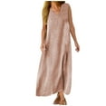 thumbnail image 1 of gakvbuo Maxi Dress For Women Summer Tank Dress Sleeveless Sundress Casual Solid V-Neck Long Dress, 1 of 6