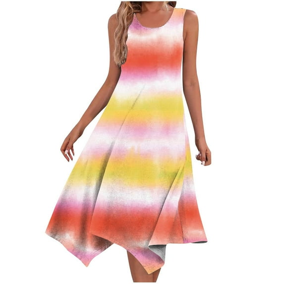 gakvbuo Maxi Dresses For Womens Casual Summer Tank Dress Sleeveless Sundress Hem Beach Dress With Pockets