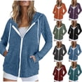 thumbnail image 1 of gakvbuo Oversized Sweatshirts with Pocket for Women Casual Lightweight Zip Up Hoodie Long Sleeve Drawstring Fall Jacket, 1 of 8