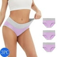 thumbnail image 1 of gakvbuo Panties For Women High Waist Full Coverage Briefs Soft Breathable Postpartum Panties Stretch Underpants Lifting And Buttocks Closing Triangular Underwear For Women(3Pack), 1 of 6