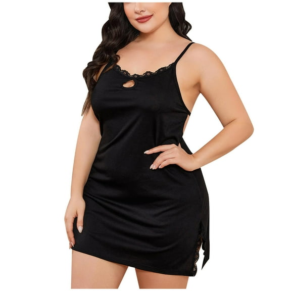 gakvbuo Plus Size Dress For Women Women's Pajama Larage Size Women's Home Dress Short Pajama Dress With Deep Sexy Suspender Sleeveless Dress Love Print