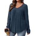 thumbnail image 1 of gakvbuo Plus Size Fall Sweaters for Women Long Sleeve V Neck Loose Blouse Tops Ribbed Knitted Sweaters Tunic Pullover Sweater, 1 of 9