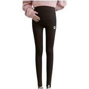 gakvbuo Plus Size Maternity Pants For Pregnant Women Over The Belly Winter Leggings Plush Thickened Underlay Pants Over The Belly High Waist Pregnancy Pants