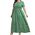 thumbnail image 1 of gakvbuo Plus Size Maxi Dress For Women Boho Floral Women's Fashion Plus Size V-neck Ventilate Sexuality Float Long Dress, 1 of 4