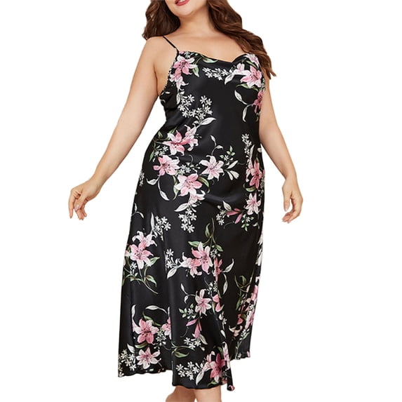 gakvbuo Plus Size Nightgown For Women Elegant Pajama Dress Long Sleep Dress V Neck Nightwear Sexy V Neck Nightwear Chemise Sleepwear Babydoll Lingerie
