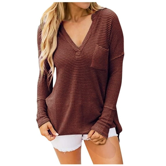 gakvbuo Plus Size Pullover Sweaters For Women Long Sleeve Sweatshirts Fall Tunic Tops Women Casual Turndown Collar Long Sleeve Loose T-Shirt Autumn Blouse Pullover Tops