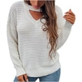 thumbnail image 1 of gakvbuo Plus Size Pullover Sweaters For Women Long Sleeve Sweatshirts Fall Tunic Tops Women's Casual Long Sleeve O-Neck Solid Ladies Knitted Sweater Tops, 1 of 8