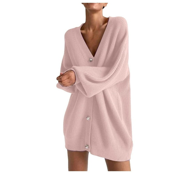 gakvbuo Plus Size Pullover Sweaters For Women Long Sleeve Sweatshirts Fall Tunic Tops Women's Casual Long Sleeved Solid Knitting Pearl Buttons Sweater