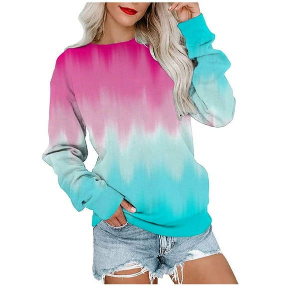 gakvbuo Plus Size Pullover Sweaters For Women Long Sleeve Sweatshirts Fall Tunic Tops Women's Printed Loose T-shirt Long Sleeves Blouse Round Neck Casual Tops Sweatshirt Hoodies