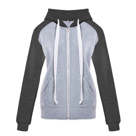 gakvbuo Plus Size Pullover Sweaters For Women Long Sleeve Sweatshirts Fall Tunic Tops Women's Solid Splicing Loose Long Sleeve Tops Casual Hooded Sweatshirt