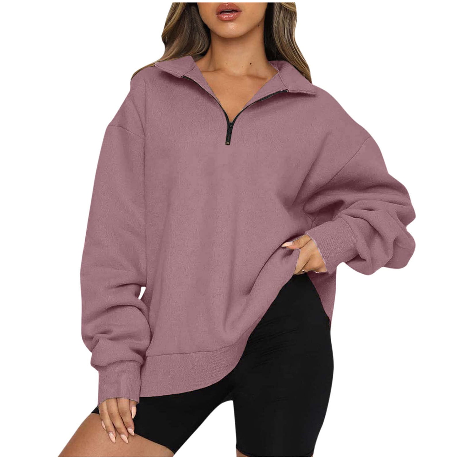 gakvbuo Plus Size Pullover Sweaters For Women Oversized Half Zip ...