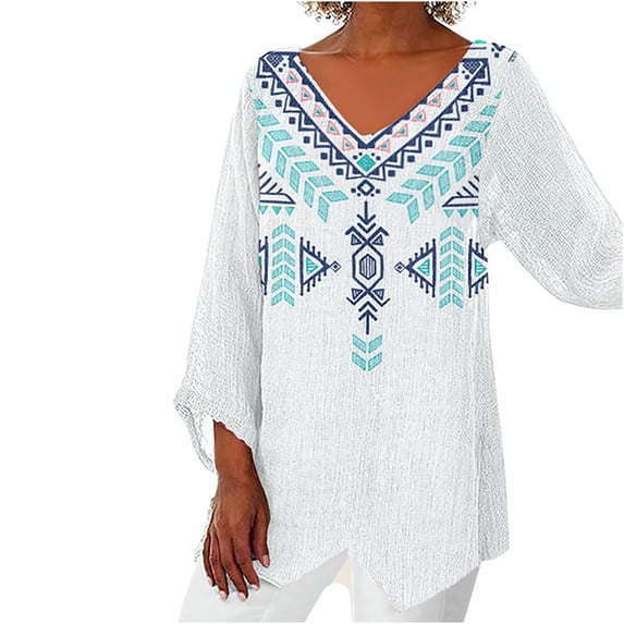gakvbuo Plus Size Pullover Sweaters For Women Long Sleeve Sweatshirts Fall Tunic Tops Women Casual Long Sleeve V-Neck Tops Loose Blouse Printed T-Shirts Blouse
