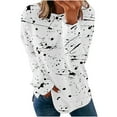 thumbnail image 1 of gakvbuo Plus Size Pullover Sweaters For Women Long Sleeve Sweatshirts Fall Tunic Tops Women Print Long Sleeve Comfortable Breathable Round-Neck Shirt Tops, 1 of 8