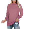thumbnail image 1 of gakvbuo Plus Size Pullover Sweaters For Women Long Sleeve Sweatshirts Fall Tunic Tops Women's Autumn Winter Solid Round-Neck Pullover Long Sleeve Tops, 1 of 5