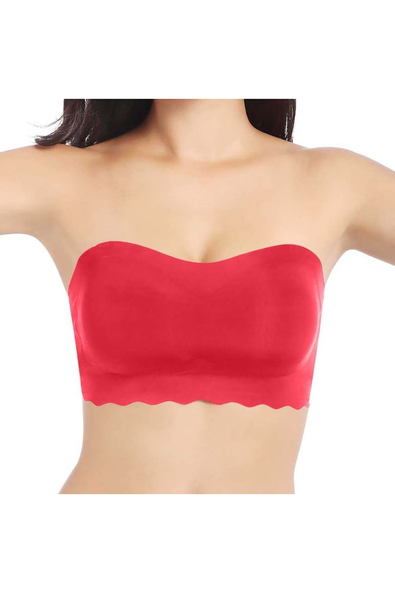Plus Size Strapless Bra For Woman Bandeau Minimizer Non-Slip Oversized Chest Thin Tube Top Wrap Chest Invisible Chest Paste Underwear