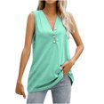 thumbnail image 1 of gakvbuo Plus Size Summer Tank Tops For Women 2023 Trendy Women's Fashion Underwaist Retro V-Neck Solid Loose Tops Blouse Omfortable, 1 of 5