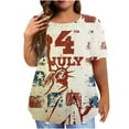 thumbnail image 1 of gakvbuo Plus Size Summer Tops For Women 2023 Trendy Plus Size Tops For Women Independence Day Sexy V-Neck Blouse Lace Casual Loose Summer Short Sleeve Blouse, 1 of 6