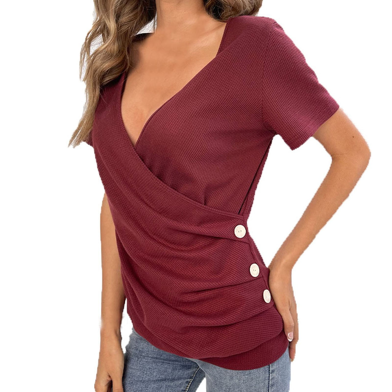 Plus Netted Tops gakvbuo Plus Size Summer Tops For Women 2023 Trendy Women's Fashion V ...