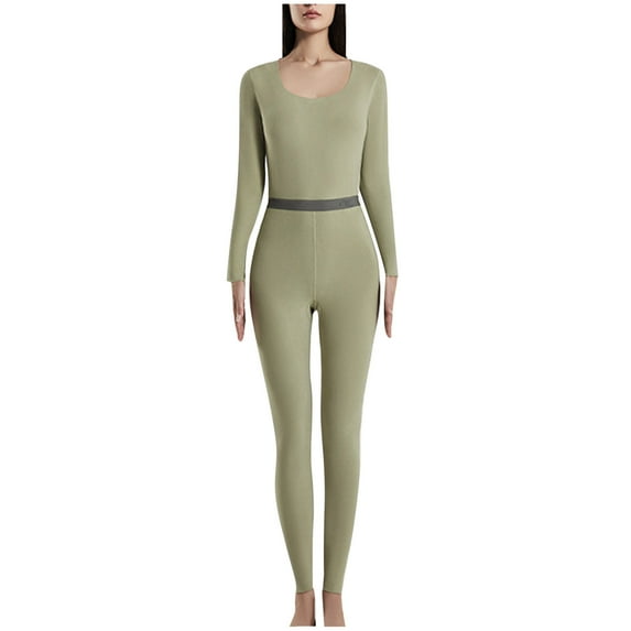 gakvbuo Plus Size Summer Tops For Women 2023 Trendy Women's Winter Thermal Underwear Woolen Thermal Suit Autumn Clothes Trousers Long Sleeved Round Neck Shirt/Shirt Suit