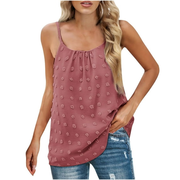 gakvbuo Plus Size Summer Tops For Women Tops Dressy Casual Tunic Tops To Wear With Leggings Women's Summer Casual Telescopic Suspenders Solid Color Tops Sling Vest