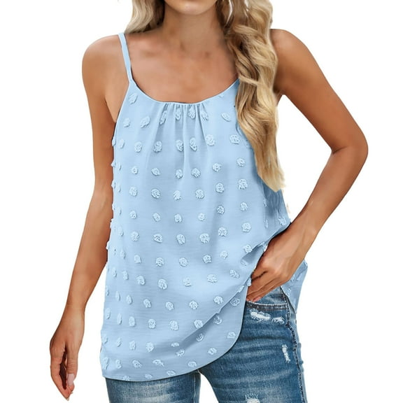 gakvbuo Plus Size Summer Tops For Women Tops Dressy Casual Tunic Tops To Wear With Leggings Women's Summer Casual Telescopic Suspenders Solid Color Tops Sling Vest