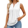 thumbnail image 1 of gakvbuo Plus Size Summer Tops For Women Tops Dressy Casual Tunic Tops To Wear With Leggings Women's Solid Color Hole V-neck Slim Vest Female Tops, 1 of 5