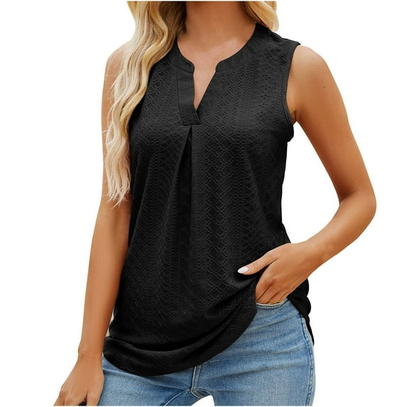 gakvbuo Plus Size Summer Tops For Women Tops Dressy Casual Tunic Tops To Wear With Leggings Women's Solid Color Hole V-neck Slim Vest Female Tops