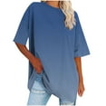 thumbnail image 1 of gakvbuo Plus Size Summer Tops For Women Loose Short Sleeve Tunic Blouse Maternity Tops Crewneck Tunic Plus Gym Workout Top Long Tops To Wear With Leggings Party Oversized Tshirts, 1 of 7