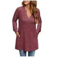 thumbnail image 1 of gakvbuo Plus Size Sweaters For Women Fall Casual Tops Tunic Sweater V Neck Pullover Dressy Long Sleeve Loose Fit Blouse Shirt, 1 of 8