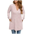 thumbnail image 1 of gakvbuo Plus Size Sweaters For Women Fall Casual Tops Tunic Sweater V Neck Pullover Dressy Long Sleeve Loose Fit Blouse Shirt, 1 of 6