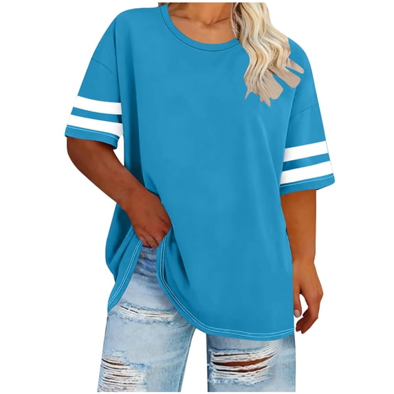 gakvbuo Plus Size Tops for Womens Plus Summer T-Shirt Short Sleeve Round Neck Tunic Tops Blouse Shirts Top