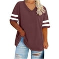 thumbnail image 1 of gakvbuo Plus Size Topss For Womens Summer Oversized T-Shirts Tees V Neck T Shirts Summer Half Sleeve Tees Crew Neck Tunic Tops, 1 of 4