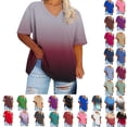 thumbnail image 1 of gakvbuo Plus Size Topss For Womens Summer Oversized T-Shirts Tees V Neck T Shirts Summer Half Sleeve Tees Crew Neck Tunic Tops, 1 of 5