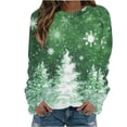 thumbnail image 1 of gakvbuo Pullover Sweatshirt for Women Funny Christmas Sweatshirt Crewneck Print Long Sleeve Blouse Party Tunic Tops Hoodless Sweatshirt Gifts for Christmas, 1 of 4