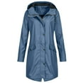 thumbnail image 1 of gakvbuo Rain Jackets For Women Waterproof Long Sleeve Lightweight Plus Size Raincoat Buttons Zip Up Ski-Wear Trench Coat Outdoor Sportswear Mountaineering Clothes Hooded Drawstring Windbreaker, 1 of 4