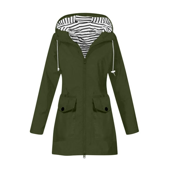 gakvbuo Raincoat for Women Lightweight Waterproof Rain Jackets Packable Outdoor Hooded Windbreaker with Adjustable Drawstring