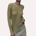 thumbnail image 1 of gakvbuo Sheer Tops For Women Sexy See Through Crew Neck Sheer Mesh Top Knitted Sweater Solid Basic Long Sleeve Loose Fit Knit Pullover Jumper Top, 1 of 6