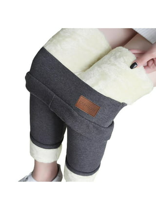 Htwon Womens Cashmere Sweatpants Winter Warm Lamb Wool Trousers Lined  Fleece Pants (Gray, XL) 