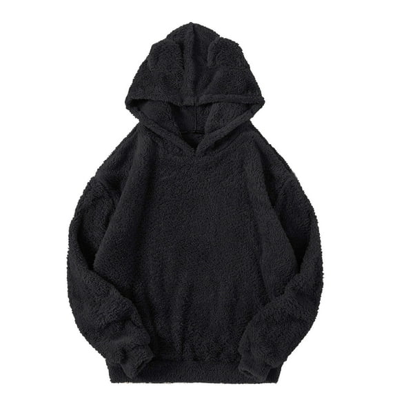 gakvbuo Sherpa Fuzzy Oversized Hooded Fleece Pullover Sweatshirt For Womens Long Sleeve Casual Loose Fuzzy Hoodies Sweaters Cute Loose Y2K Clothes Fall Pullover Top