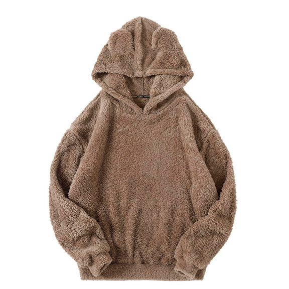 gakvbuo Sherpa Fuzzy Oversized Hooded Fleece Pullover Sweatshirt For Womens Long Sleeve Casual Loose Fuzzy Hoodies Sweaters Cute Loose Y2K Clothes Fall Pullover Top