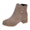 thumbnail image 1 of gakvbuo Short Boots For Women Ankle Boots Water Diamond Women's Boots Thick Heel Mid Heel Short Boots Frosted Boots Winter Naked Boots, 1 of 7