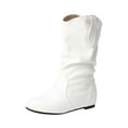 thumbnail image 1 of gakvbuo Short Boots For Women Current Season Winter Elevated Wedge Heel Mid Heel Wide Mouth Up Mid Sleeve Fashion Boots, 1 of 5