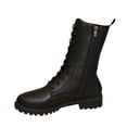thumbnail image 1 of gakvbuo Short Boots For Women Women's Fashionable And Casual Versatile Cool Side Zipper Round Toe Eye-Catching Fall And Winter Style Comfortable High-End Low-Heeled Mid-Calf Boots, 1 of 8