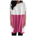 thumbnail image 1 of gakvbuo Short Sleeve Tunic Tops For Women To Wear With Leggings Summer Tops Round Neck Blouse T-Shirt Pullover Long Dressy With Pockets, 1 of 6